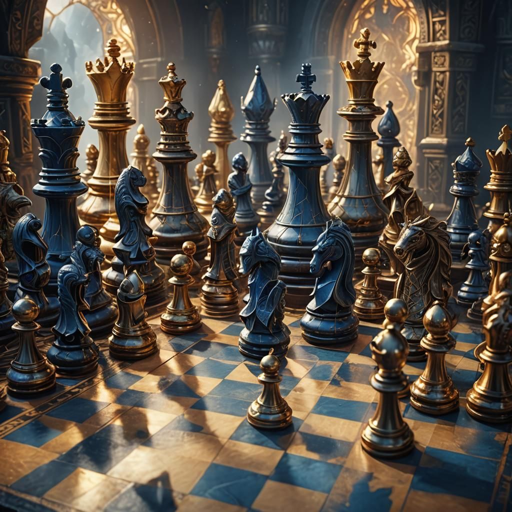 Chess Pieces Come to Life in a Mystical Realm