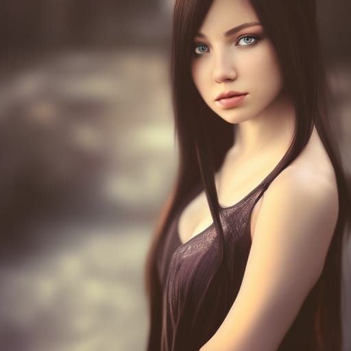 Beautiful Woman with Blue Hair in Hyperdetailed Portrait