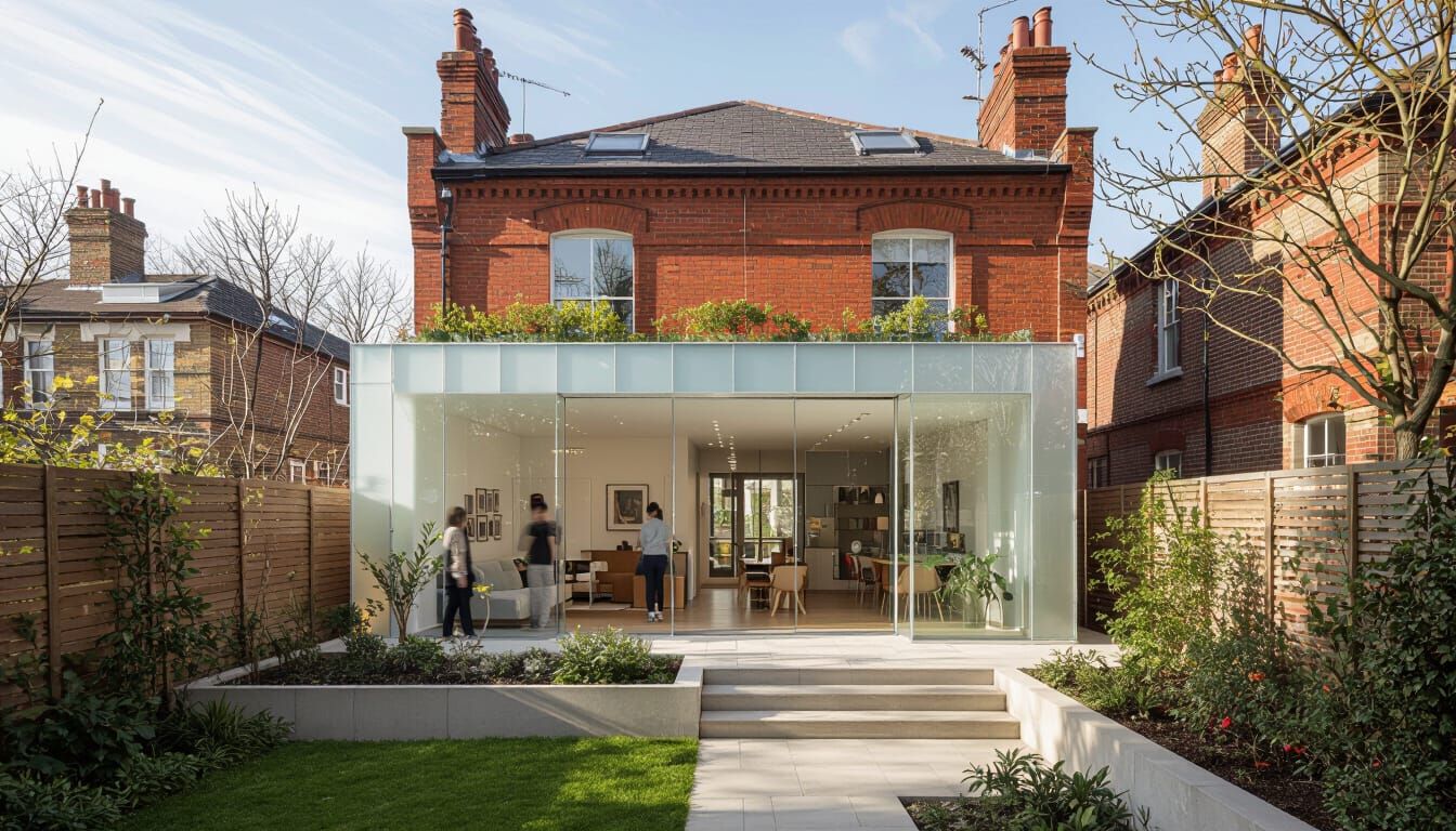 Minimalist Extension with Garden and Concrete Details