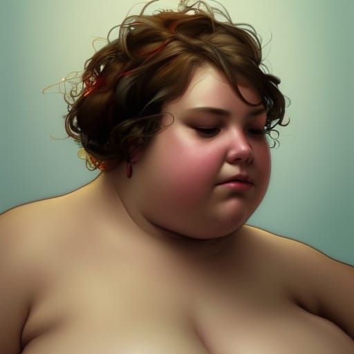 Intoxicated Woman Portrait in Hyperdetailed Digital Art Styl...