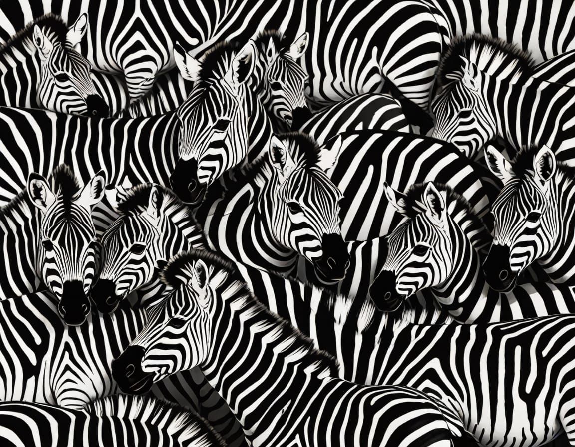 Abstract Zebra Stripes in Op-Art Style
