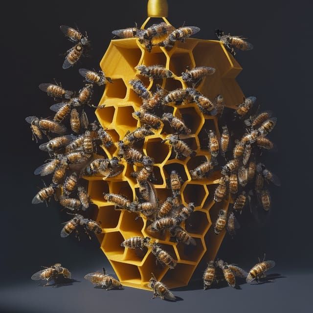 Baroque Still Life: Bees Around Honeycomb