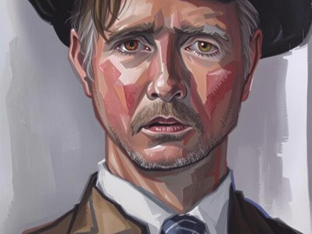 Gloomy Disheveled Face Portrait