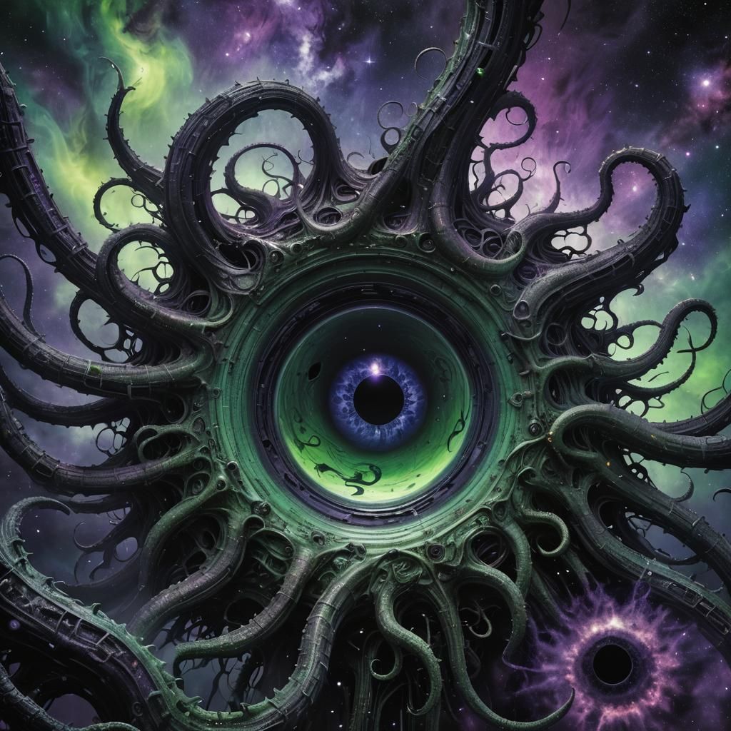 Surreal Cosmic Horror: Galaxy's Black Hole