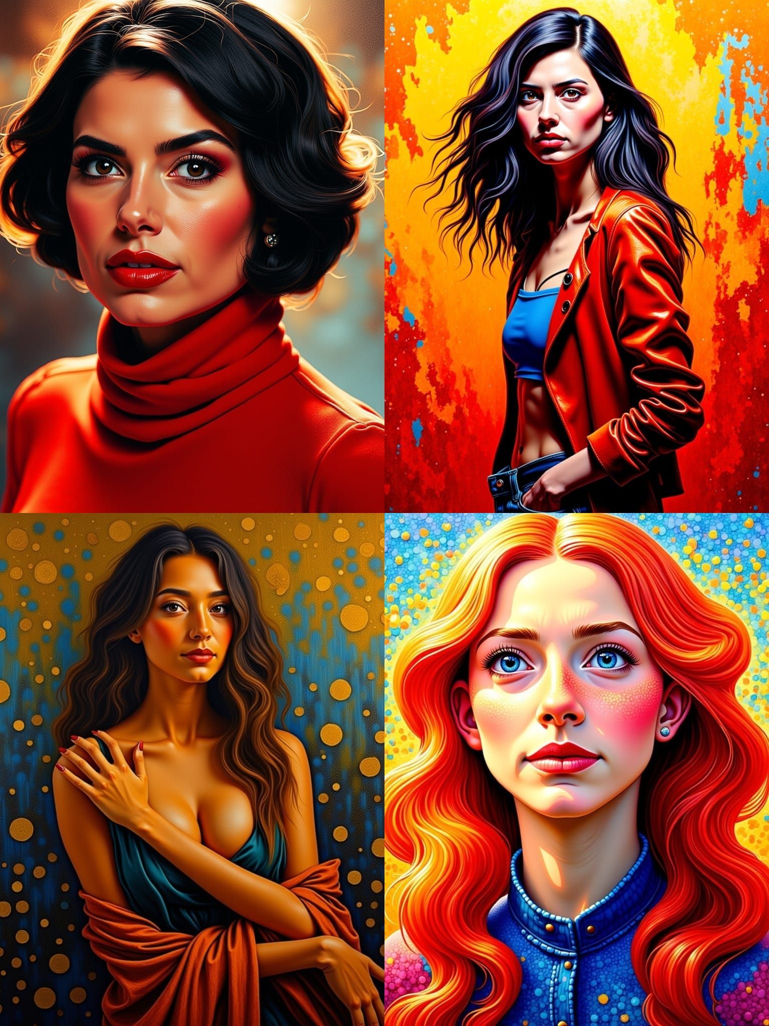 Portrait of Emma Myers in a Vibrant Acrylic Style