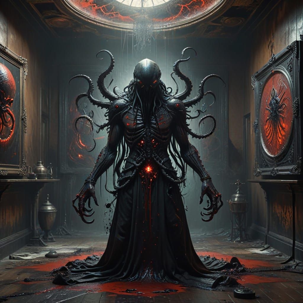 Surrealist Masterpiece in Splattered Paint