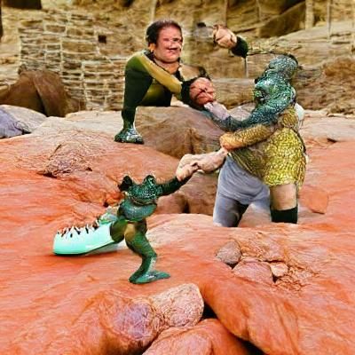 Robin Williams Versus Gorn Captain: A Humorous Fight