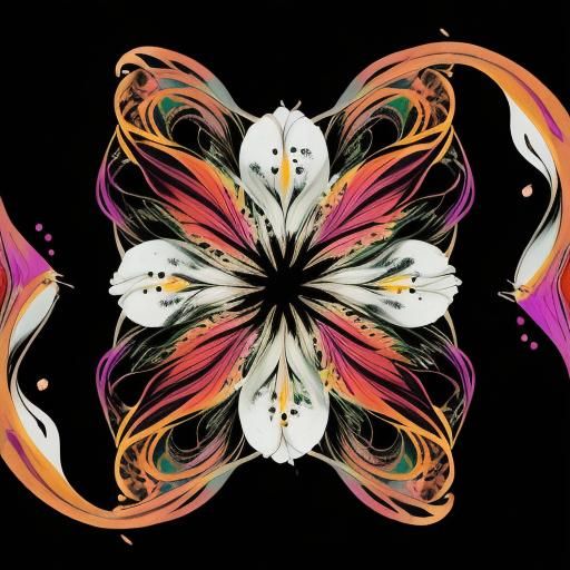 Colorful Calla Lilies Illustration on Black Background