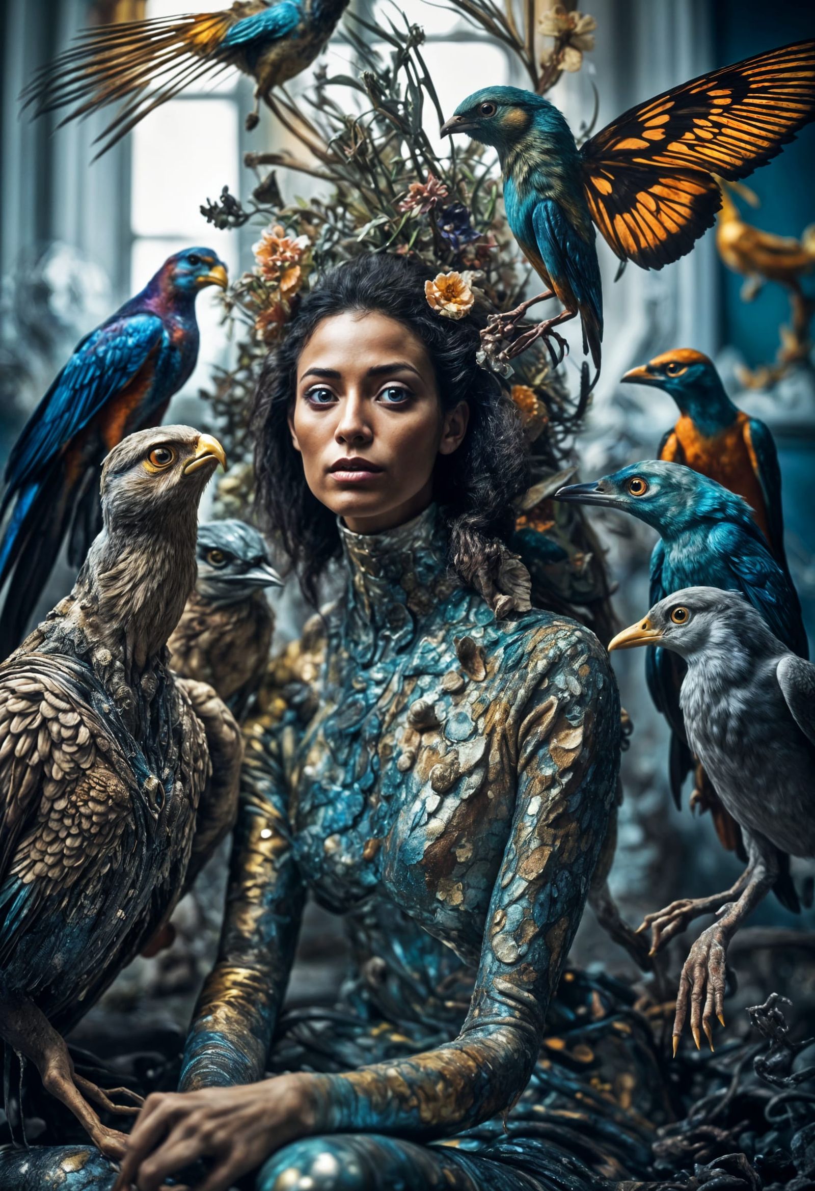 Exotic Aliens with Pets in Surreal Photo