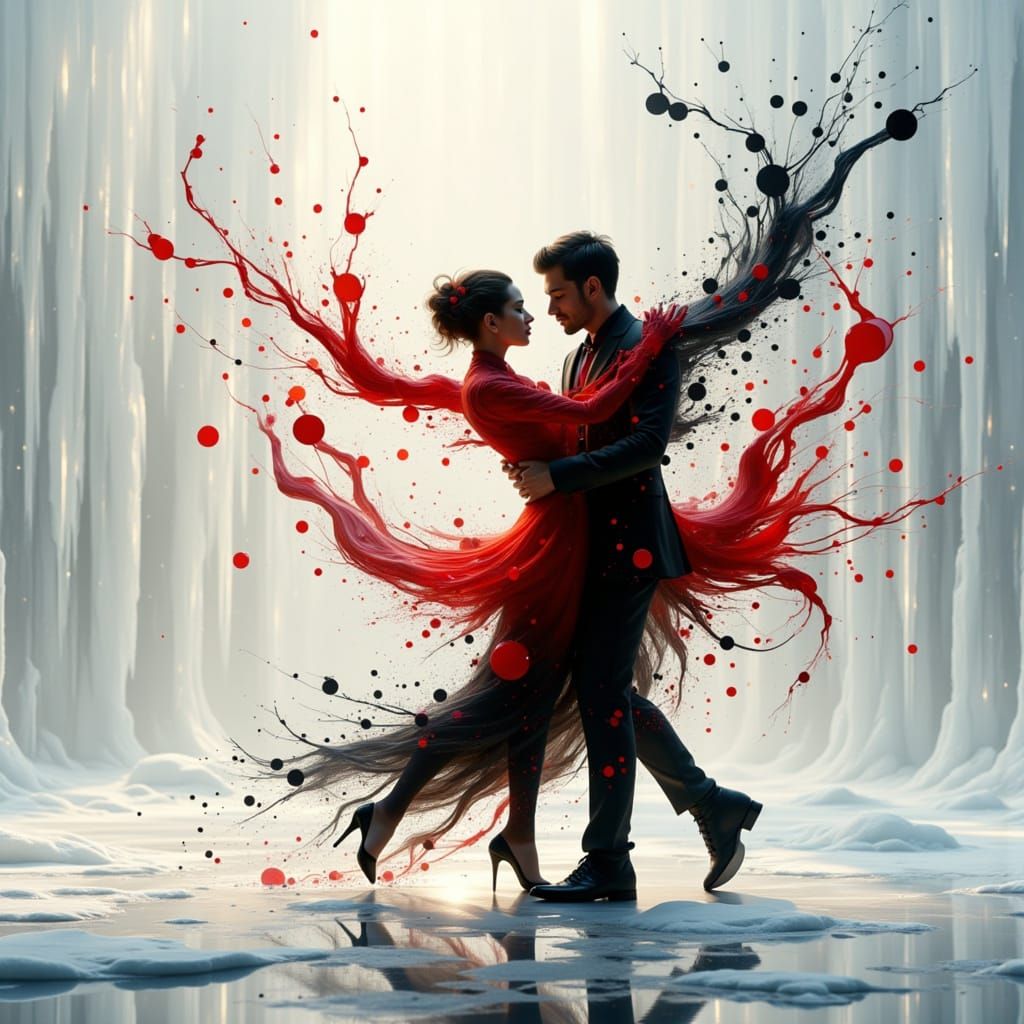 Abstract Tango in Red and Black, Surreal De Stijl