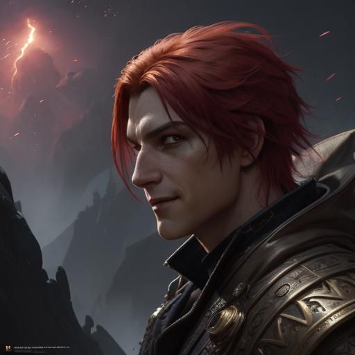 Human Spyro Portrait with Expressive Brushstrokes