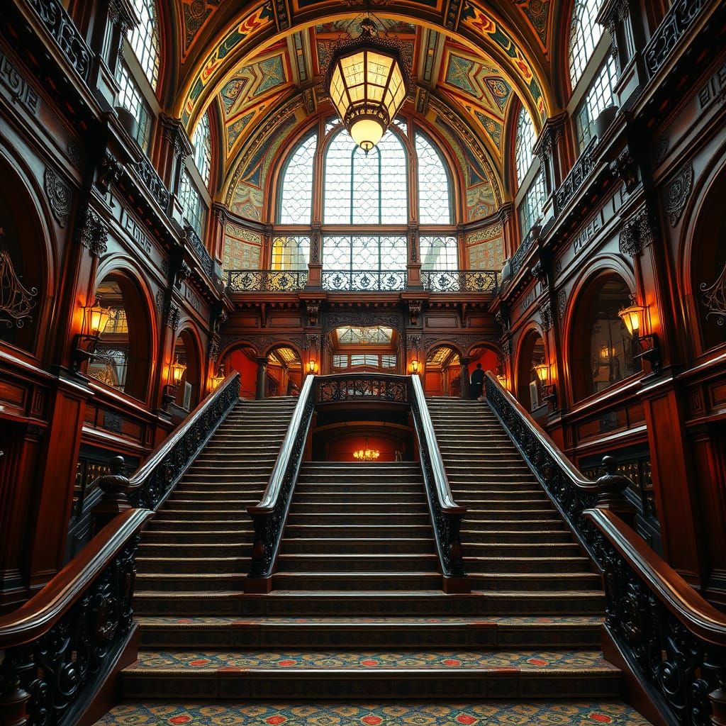 The Grand Staircase of the St. Pancras Renaissance Hotel, Lo...
