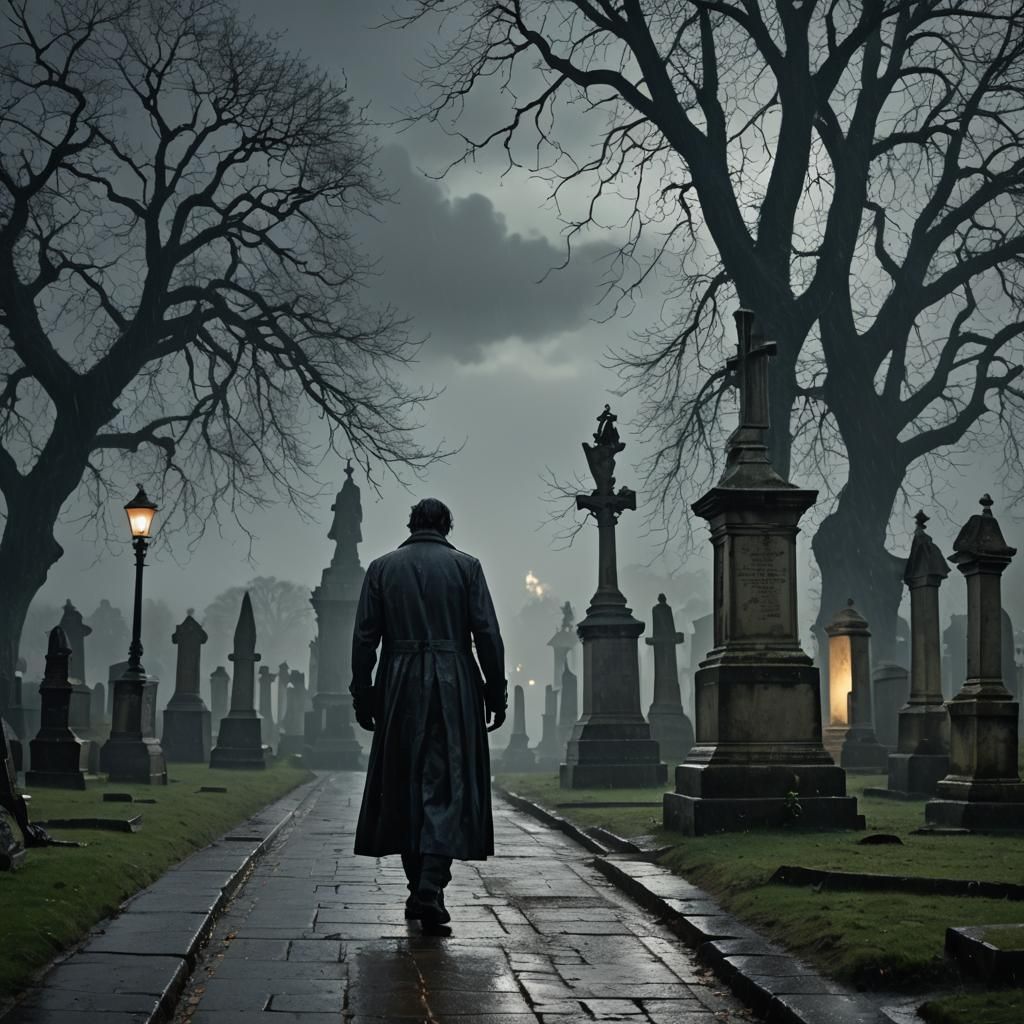 Gothic Cemetery in London, 1850, Moody Photography