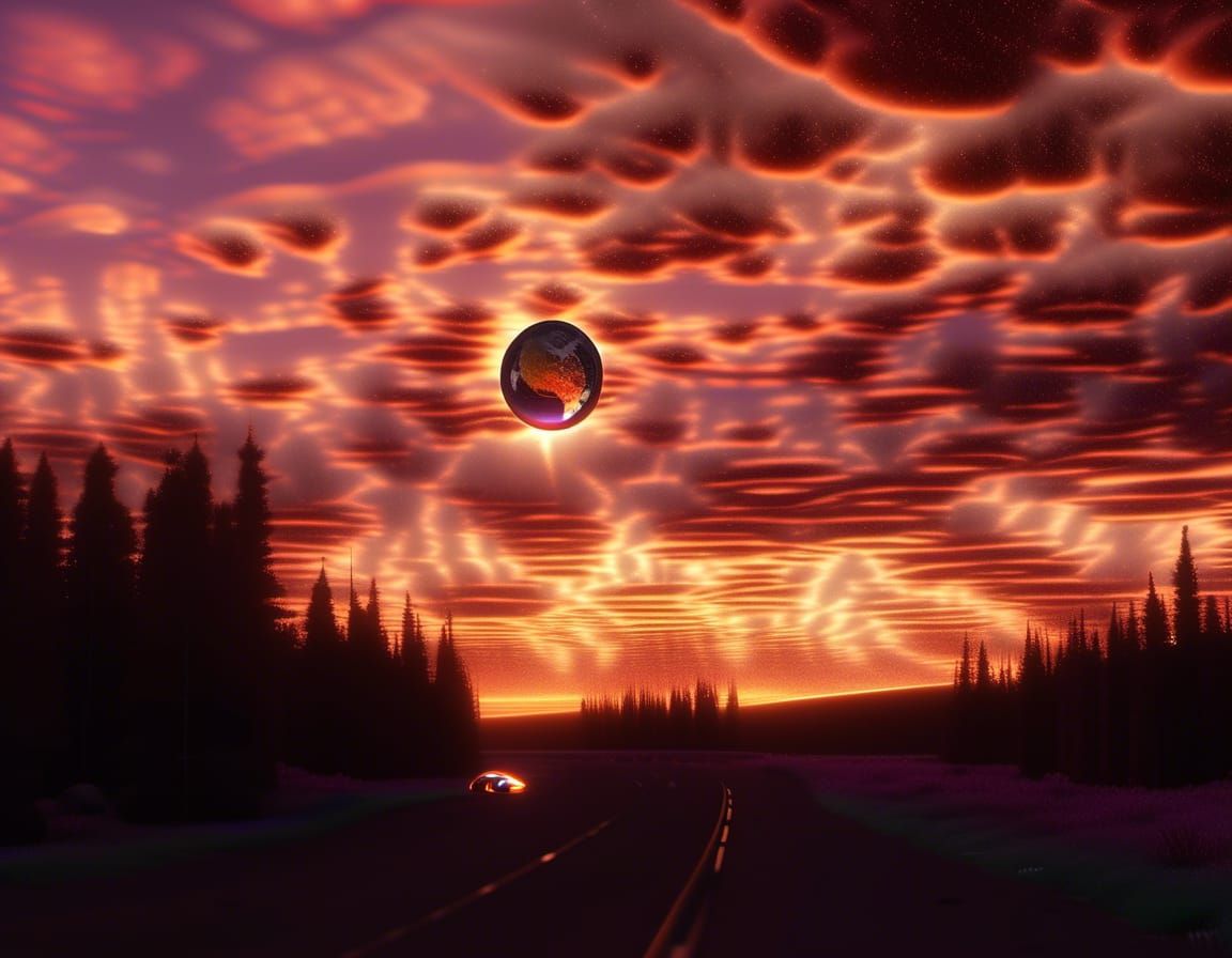 3D Space Bear World with Bioluminescent Nebula