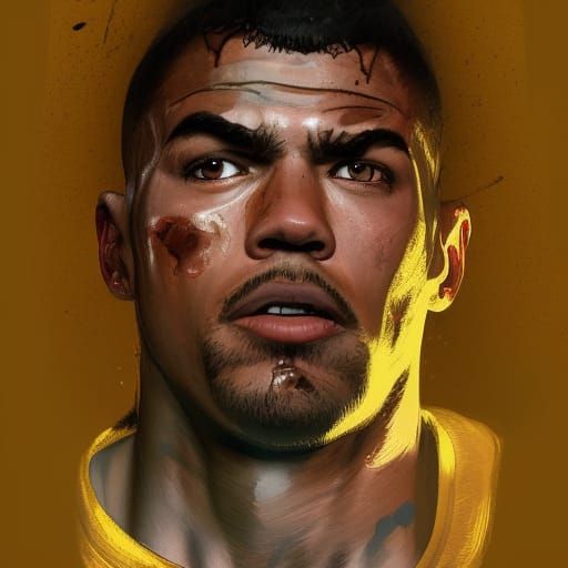 Victorious Boxer Portrait After Championship Win