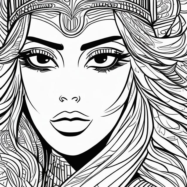 African Princess in Traditional Dress: Pencil Sketch