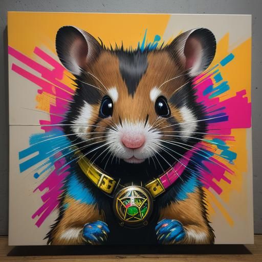 This nearly feral young -adult hamster has dark brown fur wi...