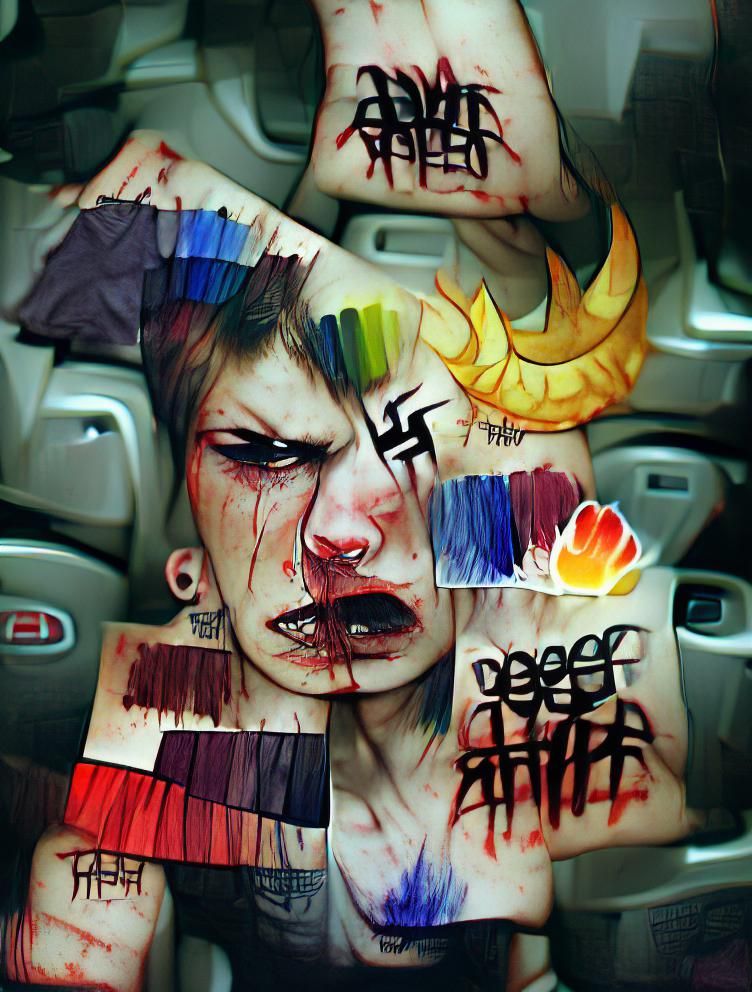 Intense Image of Hate and Anger