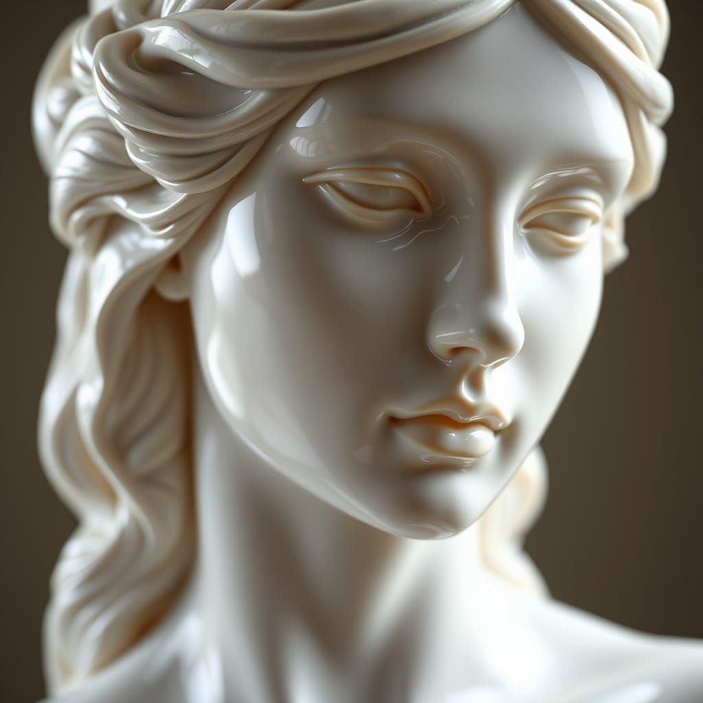 Surreal Marble Goddess in Photorealistic Style