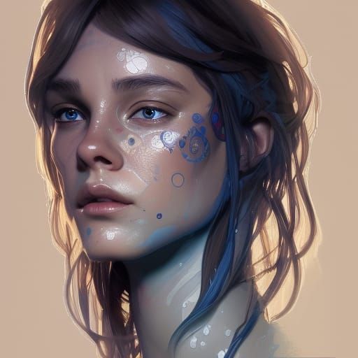 Detailed Water Elf Portrait in Fantasy Art Style