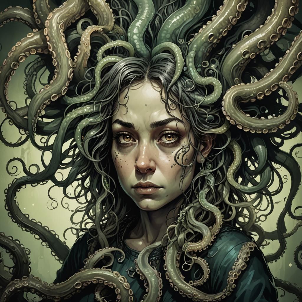 Dark Fantasy Dwarf Woman with Bioluminescent Accents