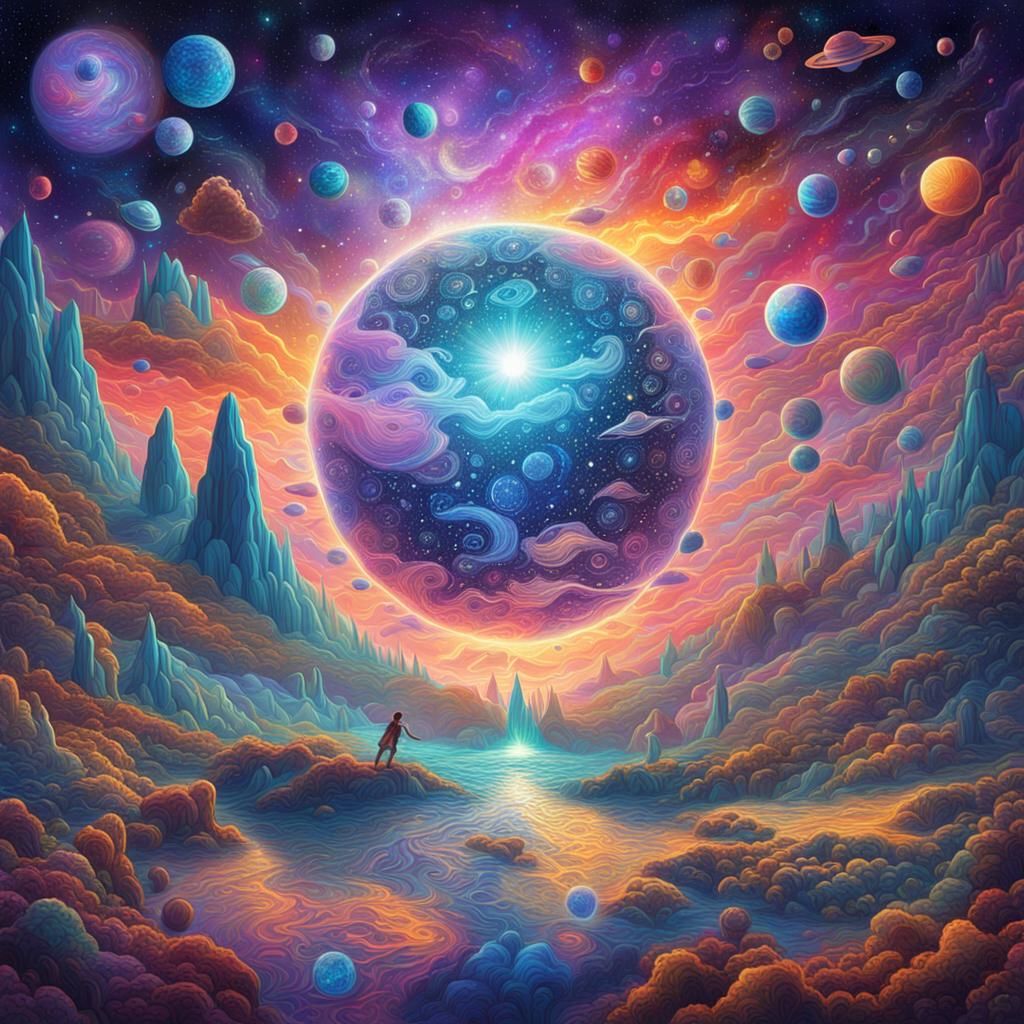Holographic Astral Cosmic Illustration by Pablo Amaringo