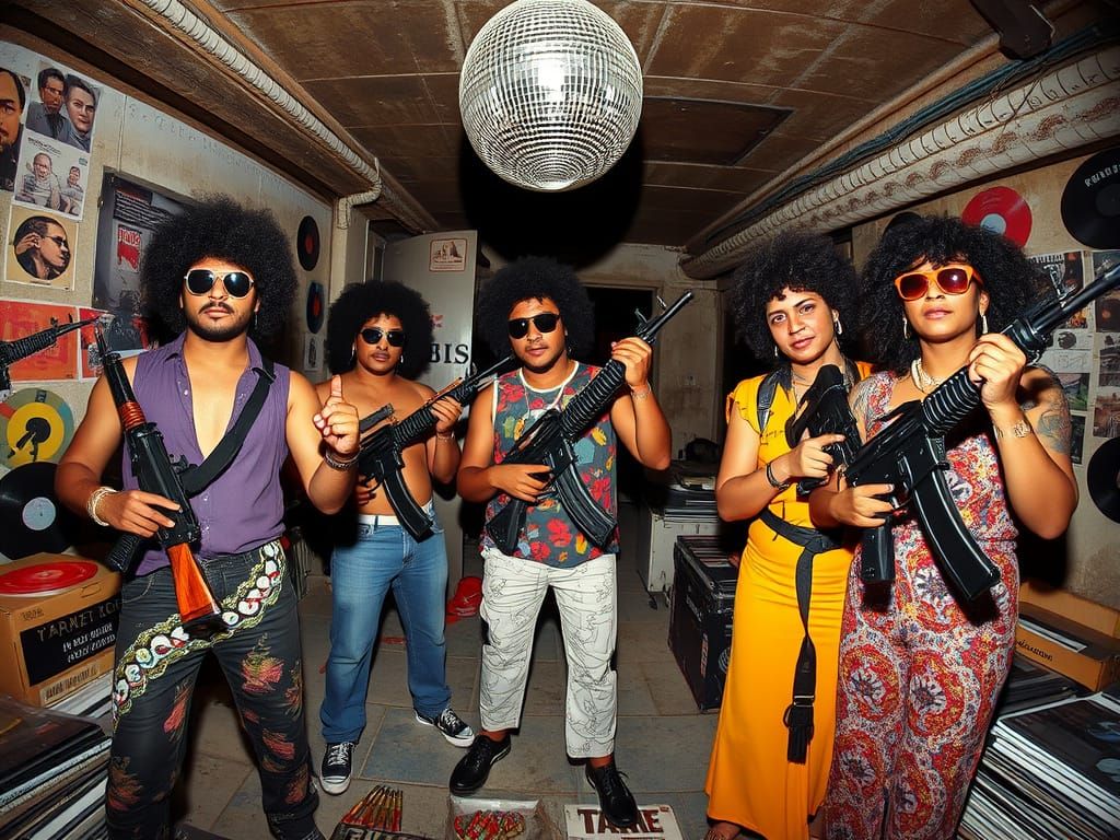 Funk Guerillas in Disco Basement with AK47s