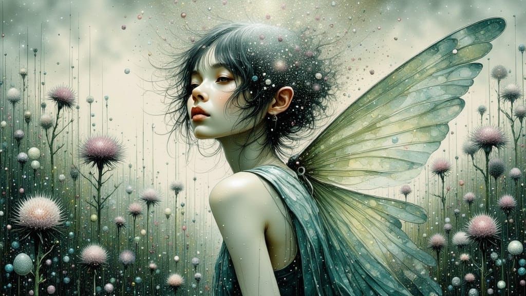 Ethereal Fae Fairy Maiden in Abstract Expressionist Style