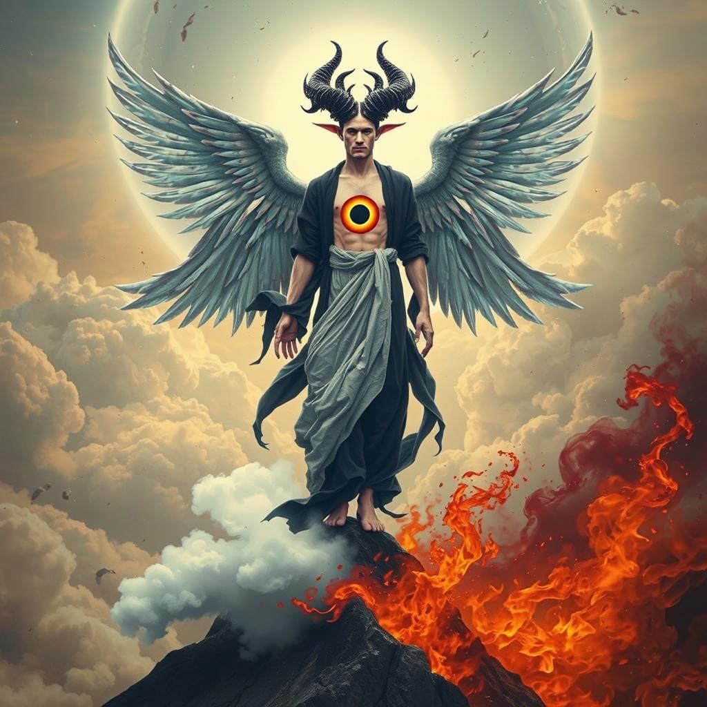 Angelic Demon Figure in Surrealist Style