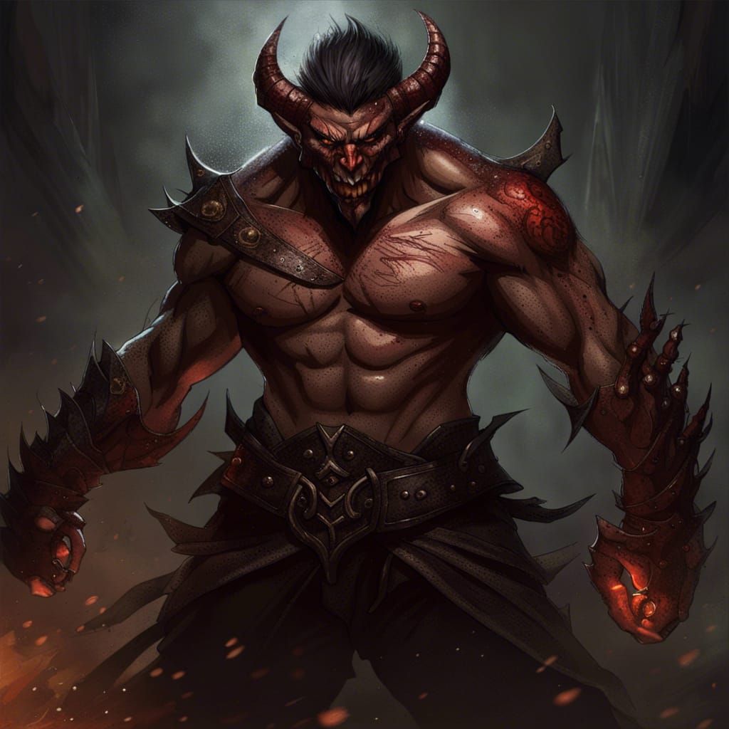 Demon Warrior Guardian Against Darkness