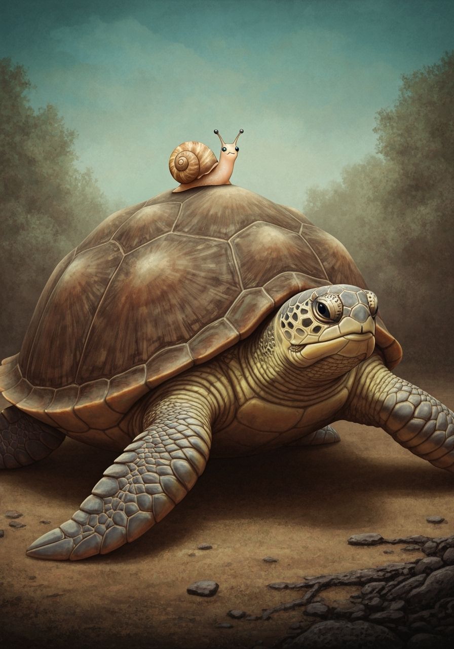 Chibi Snail and Galapagos Turtle Friendship