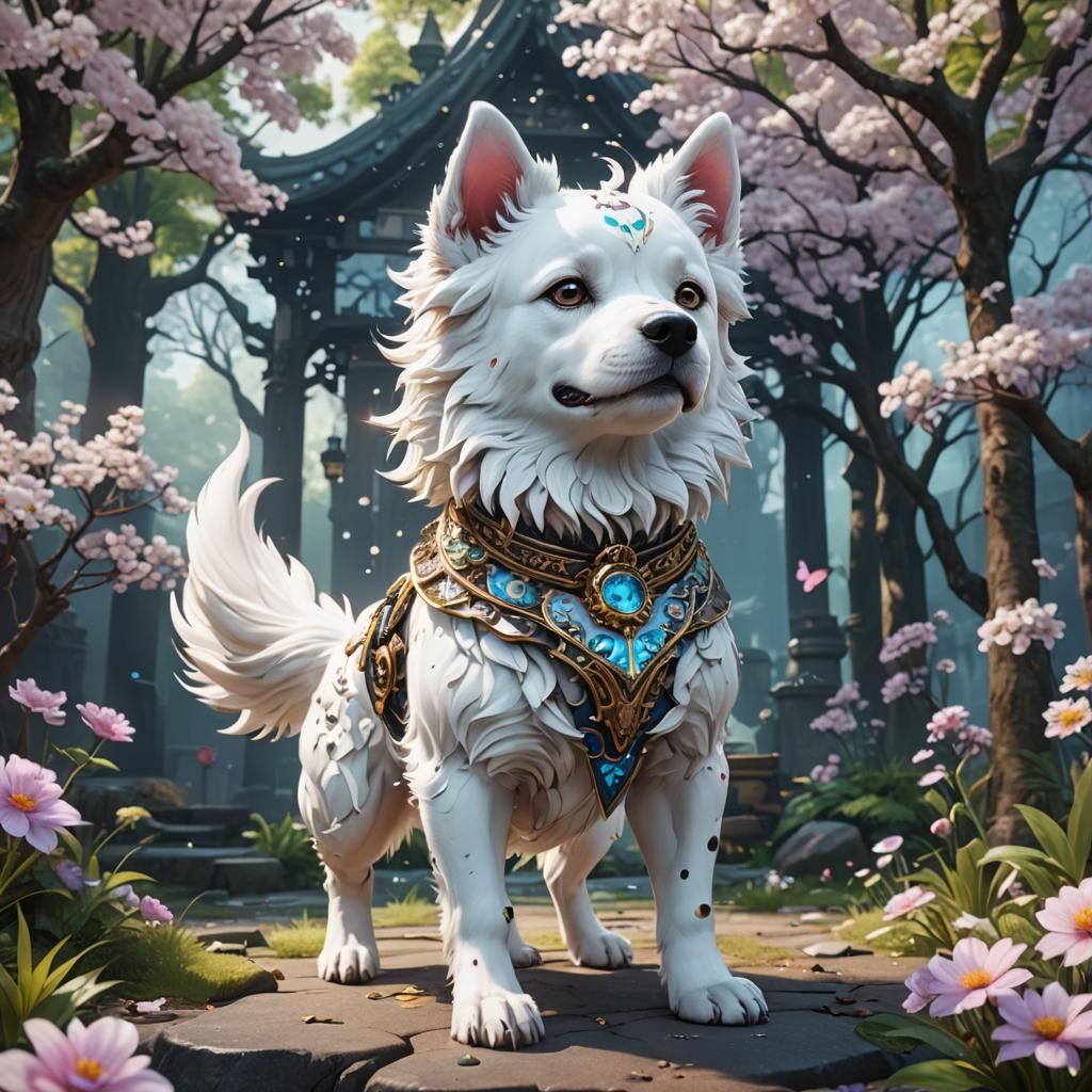 Transgender Anime Dog: Detailed Fantasy Concept Art