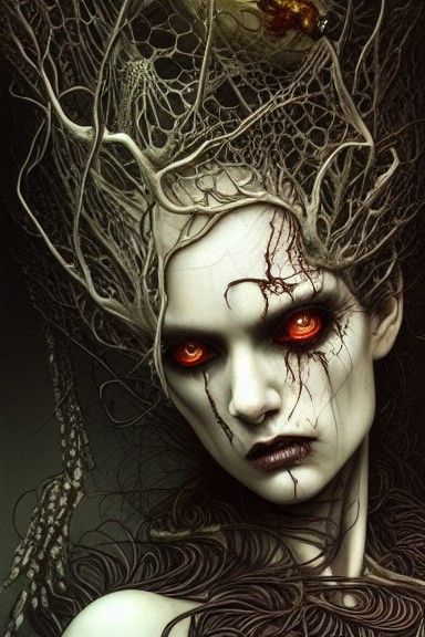 Elegant Zombie Woman Portrait in Digital Art Style