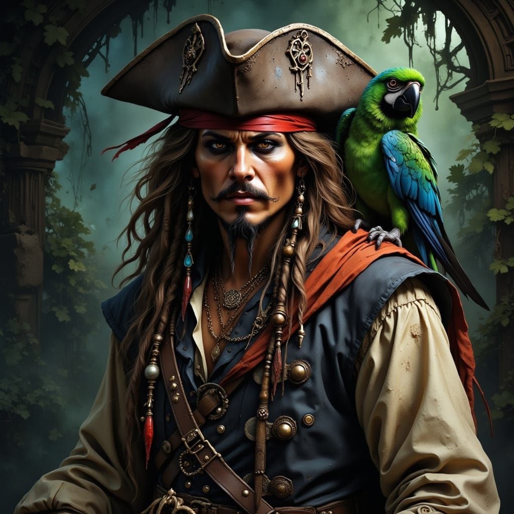 Captain Jack Sparrow in Epic Digital Matte Painting
