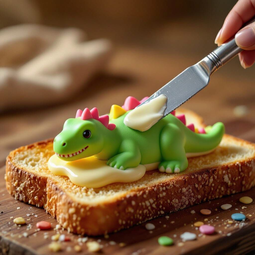 Candy Dinosaur on Toast ASMR Video Still