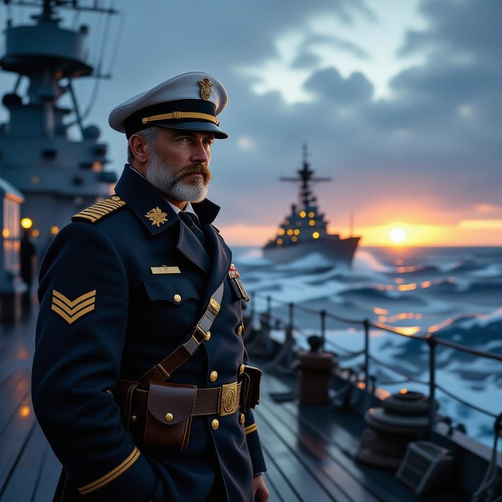 Ordinary Man Faces the Fury of the Sea in Dramatic Seascape