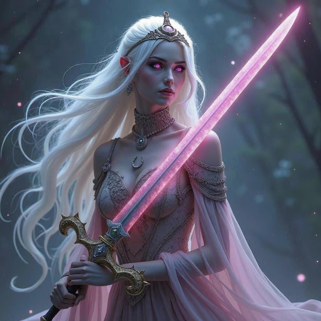 Drow Priestess of Eilistraee Fantasy Splash Art