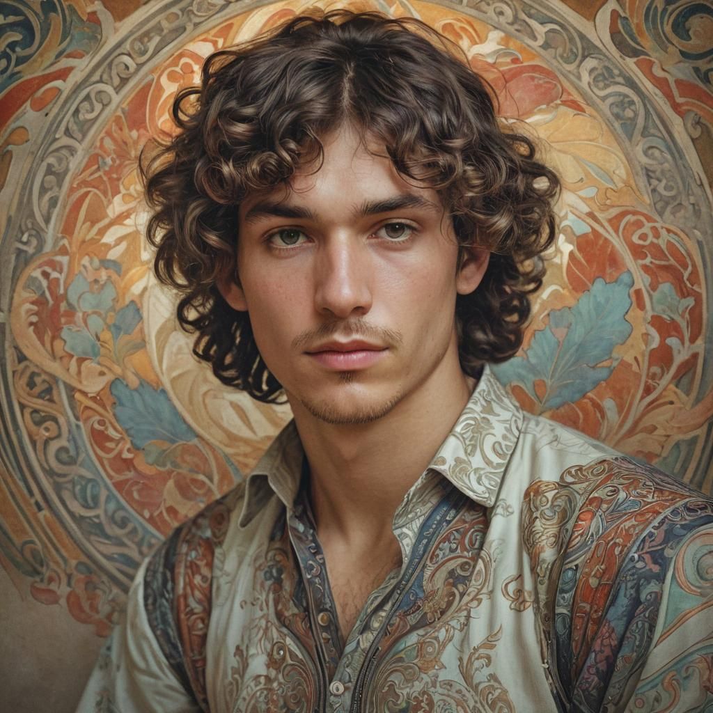 Art Nouveau Portrait with Ethereal Lighting