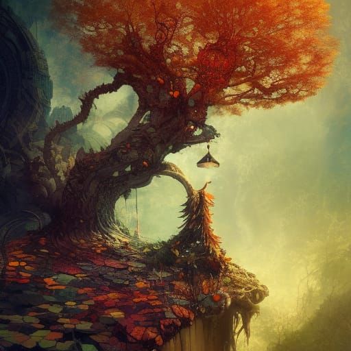 Four Seasons Tree in Borderland Fantasycore Style