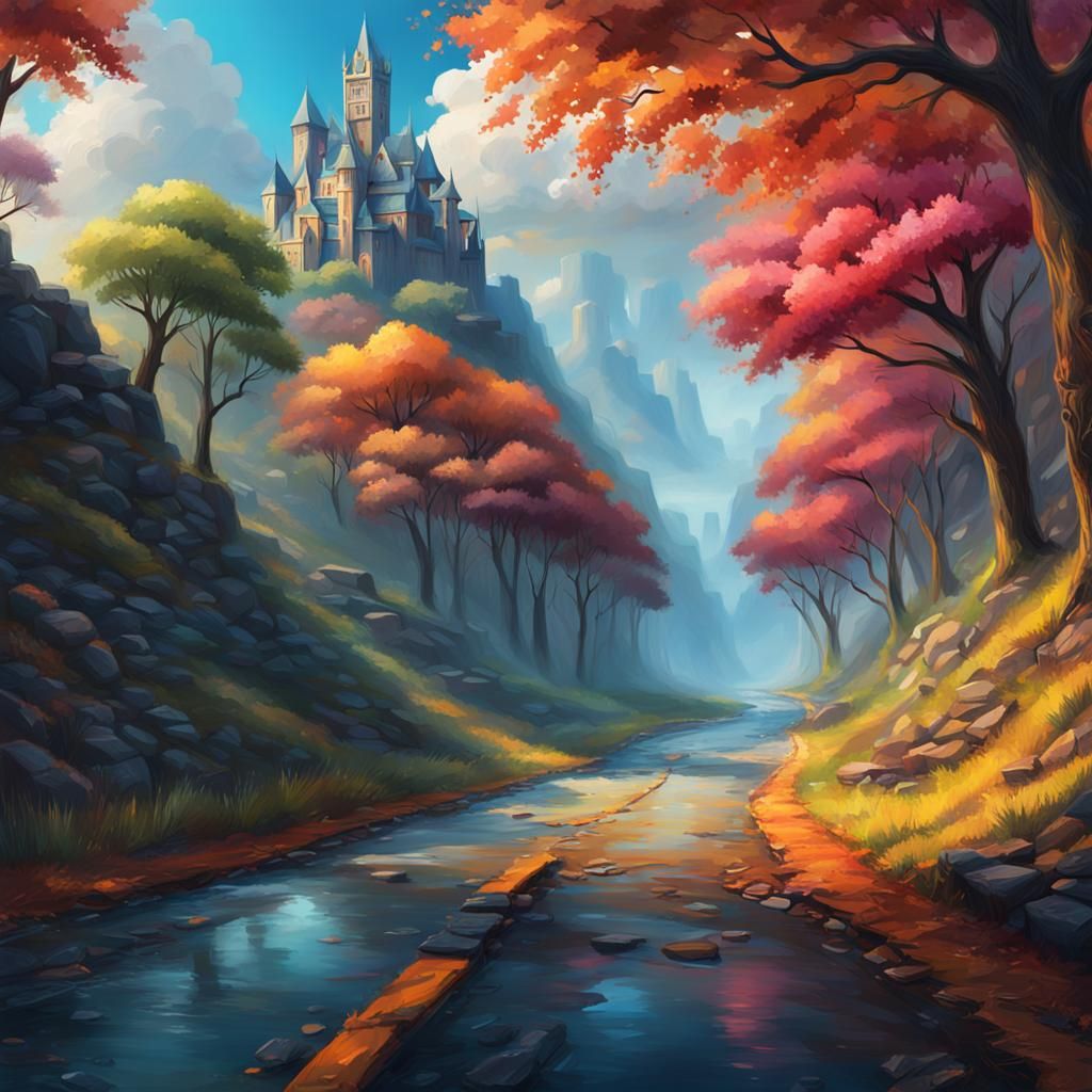 Hyperrealistic Road to a Hidden Place