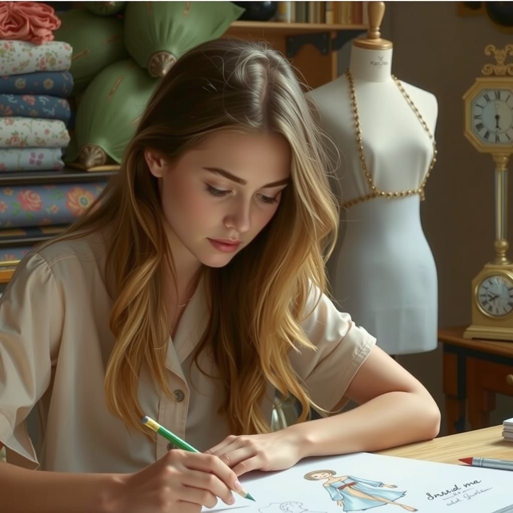 Young Artist Lost in Creative World