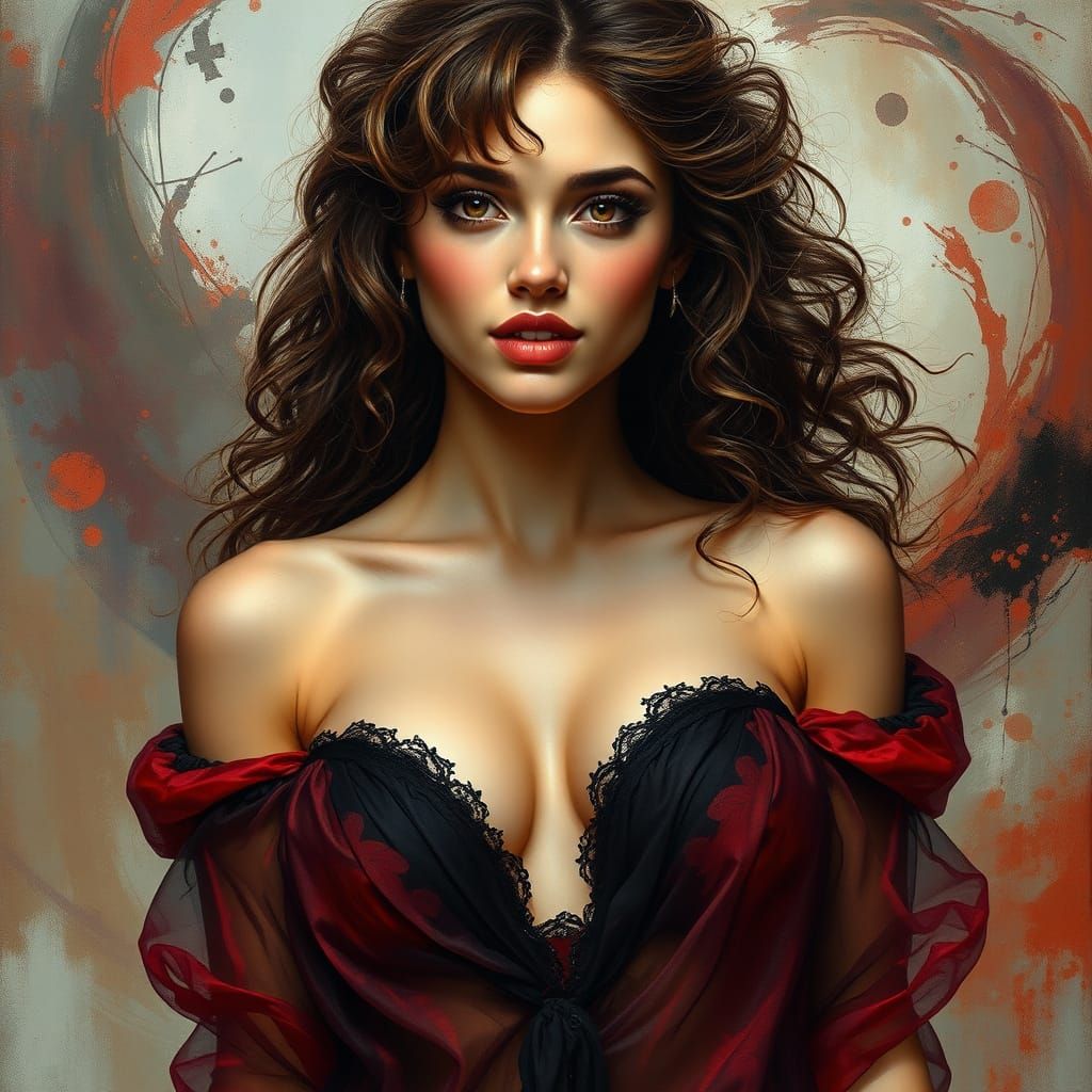 Hyperrealistic Woman in Erotic Fantasy Art Style