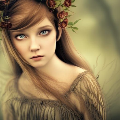 Willow Fairy Girl in Hyperrealistic Digital Art