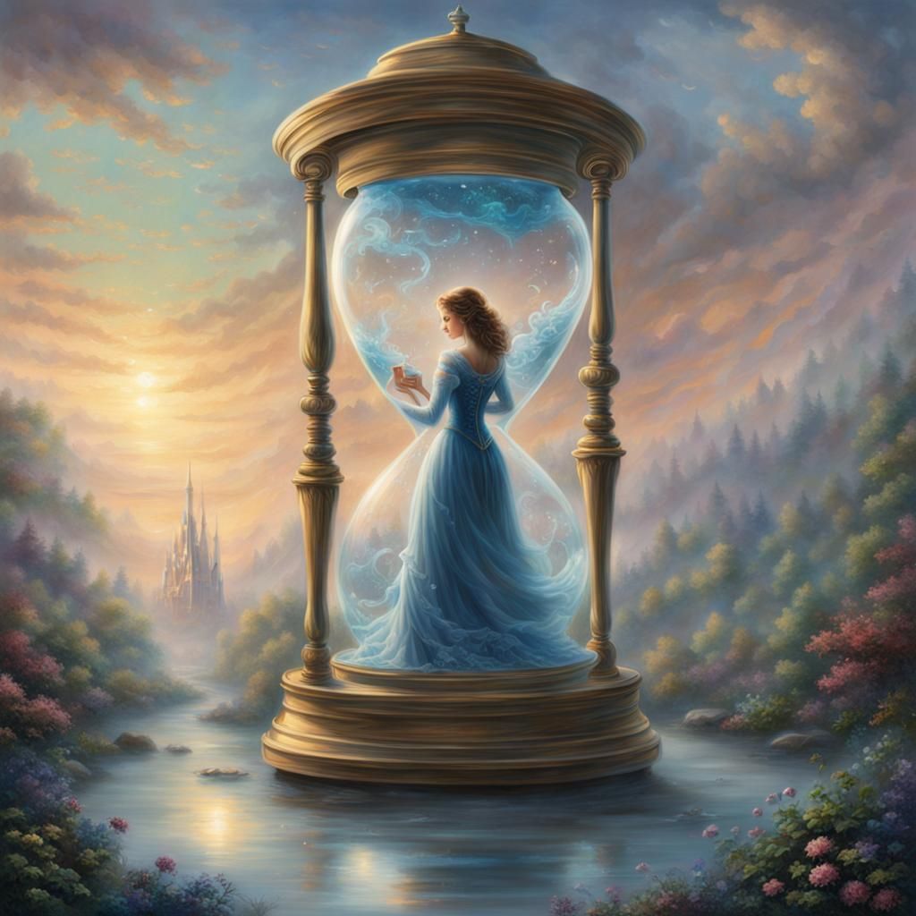 Ethereal Hourglass Woman in Dreamy Fantasy Style