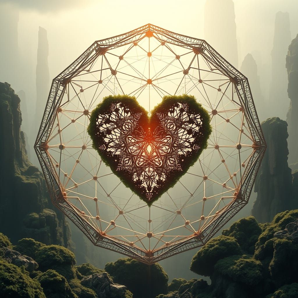 Geometric Heart and Soul in Dark Fantasy Art