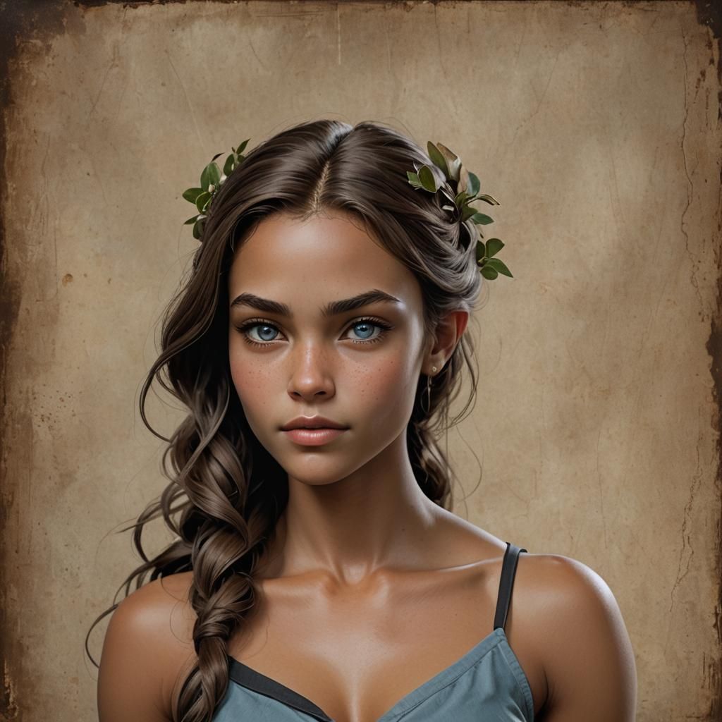 Relaxed Caramel-Skinned Woman: Detailed Fantasy Concept Art