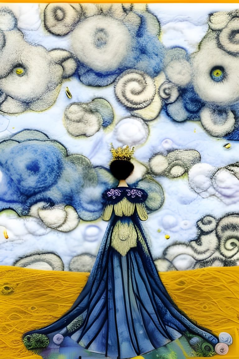Fairytale Princess in Sunny Sky, Tapestry Style