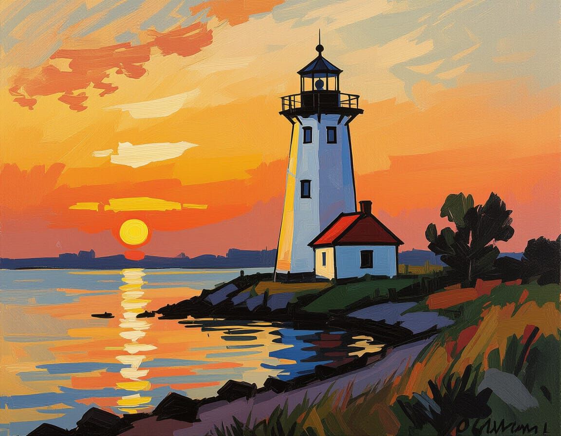Oil Paint Lighthouse