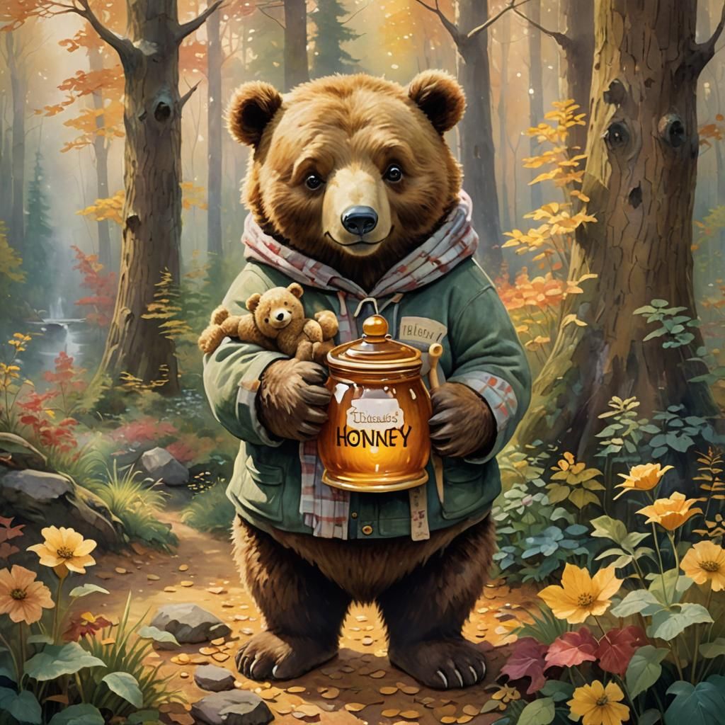 Bear With Honey Jar 2