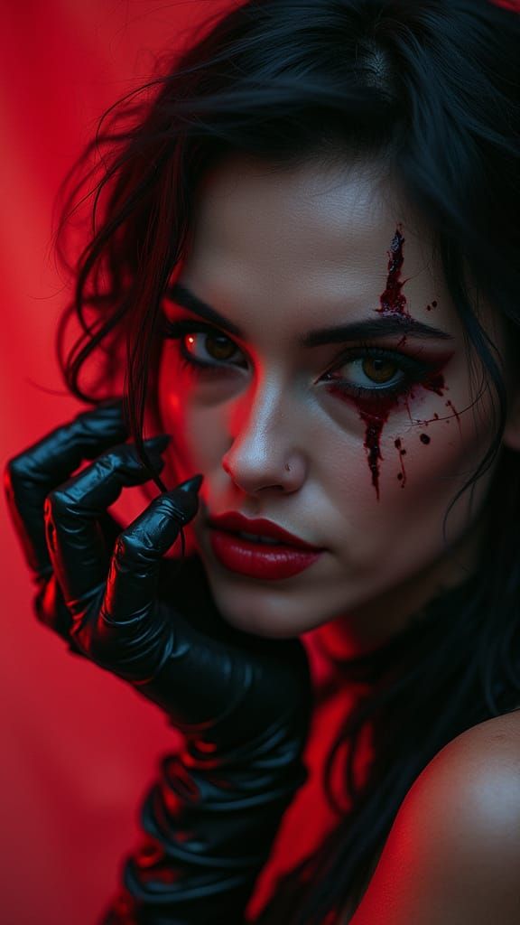 Empress Portrait in Gothic Romantic Biopunk Style